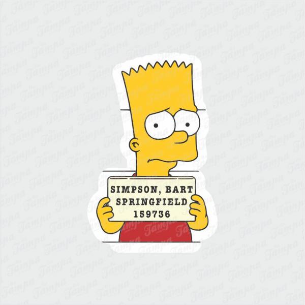 Nelson - Os Simpsons entre 3 e 9cm (Proporcional a imagem) Branco Brilho  Orajet 4x0 Fosco Emborrachado Detalhado - NaTampa Adesivos Personalizados
