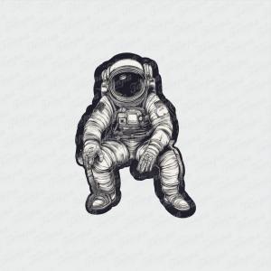 Astronauta - Geek Branco Brilho Orajet entre 3 e 9cm (Proporcional a imagem) 4x0 Fosco Emborrachado Detalhado 