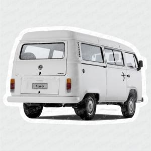 Kombi - Automotivo Branco Brilho Orajet entre 3 e 15cm (Proporcional a imagem) 4x0 Fosco Emborrachado Detalhado 