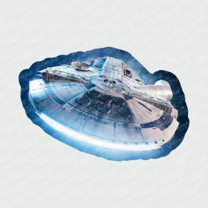 Millennium Falcon - Star Wars Branco Brilho Orajet entre 3 e 9cm (Proporcional a imagem) 4x0 Fosco Emborrachado Detalhado 